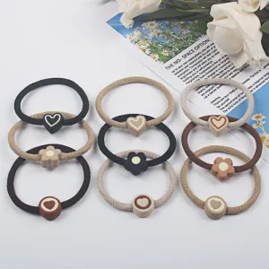 Women Fashion Solid Color High Elastic Plastic Resin Hair Ring