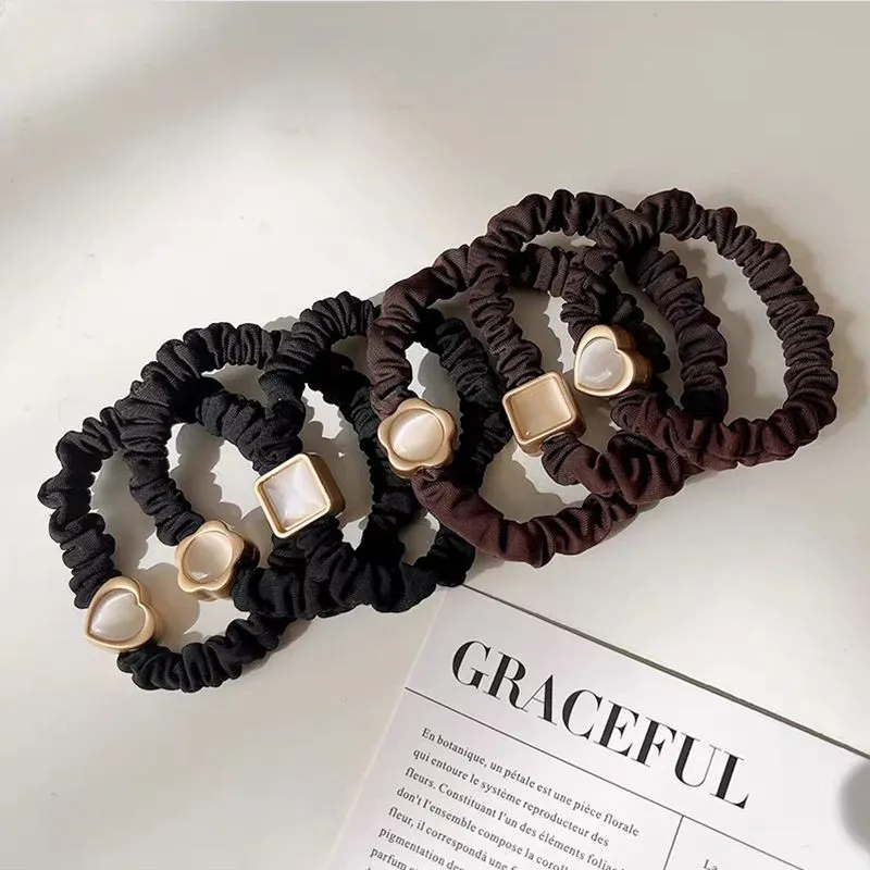 Women Fashion Solid Color Cat'S Eye Hair Ring High Elasticity Cloth