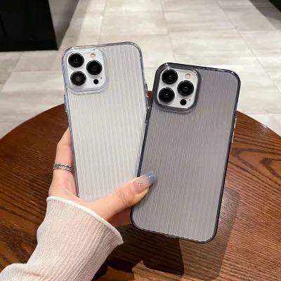 Fashion Simple Transparent Vertical Stripe Iphone Case