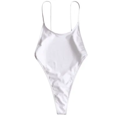 Women Sexy Solid Color Backless One-Piece Swimsuit