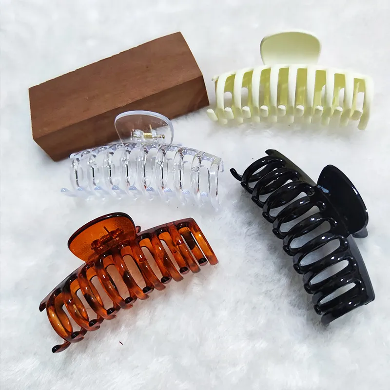Simple Solid Color Grip Clip Hairpin – All-Match Personality Trend Resin Plastic Hair Accessory