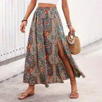 Women Fashion Jacquard Leopard Print Skirt