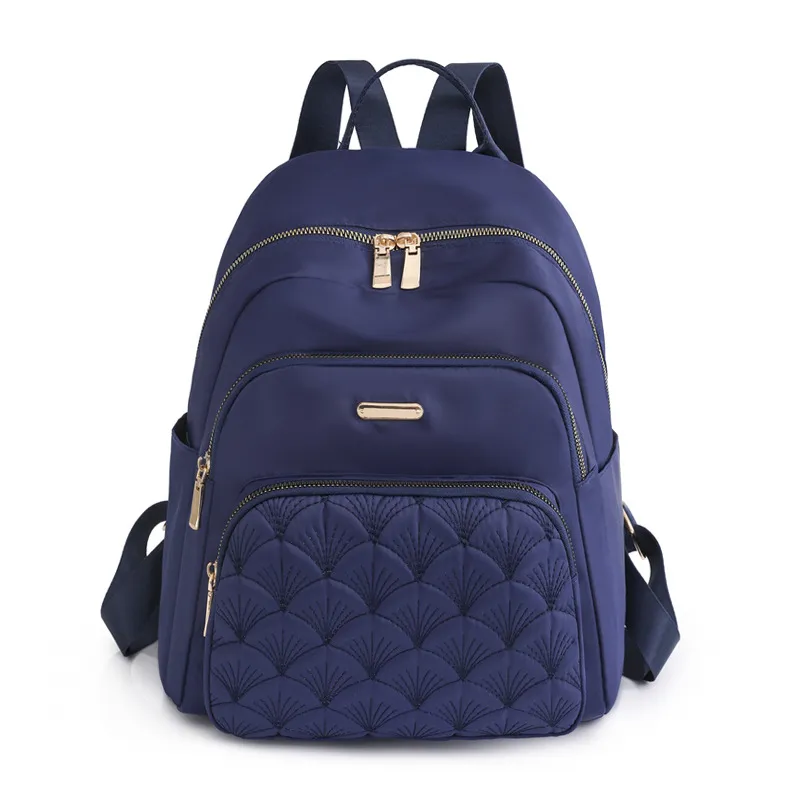 Women Fashion Oxford Cloth Backpack Urban Simplicity Soft Zipper Backpack
