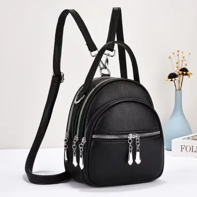 Women Casual Small PU Backpack Urban Simplicity Zipper