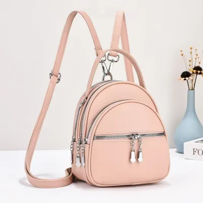 Women Casual Small PU Backpack Urban Simplicity Zipper