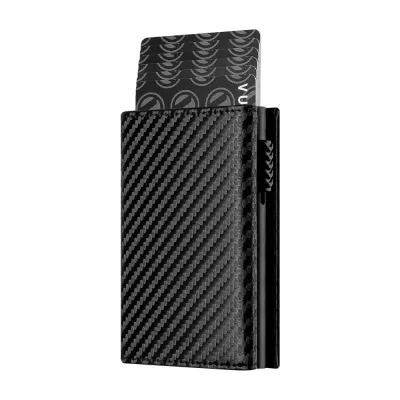 Men Fashion Casual Oil Wax Leather Alloy Automatic Pop-Up Multifunctional Large Capacity Metal Wallet