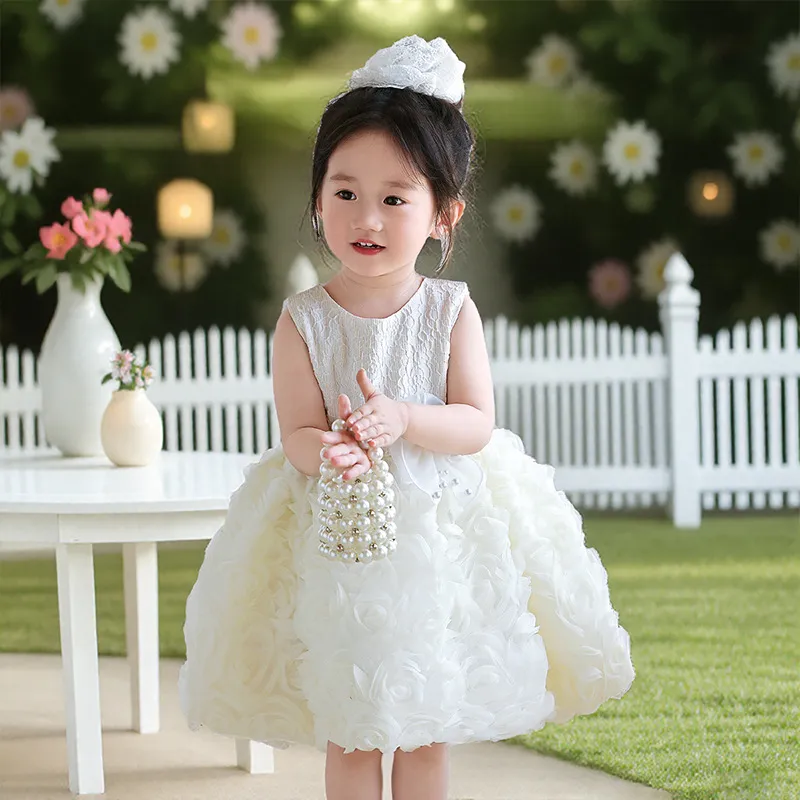 Girl's Cute Puff Dress Party Princess Dress for Kids 3-14T