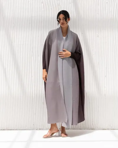 Women Casual Gradient Pleated Long-Sleeve Robe Coat