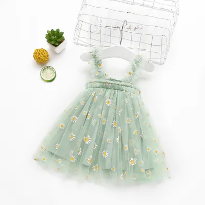 Summer Girls Embroidered Mesh Princess Tutu Dress
