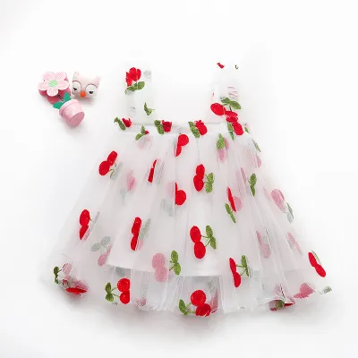 Summer Girls Embroidered Mesh Princess Tutu Dress