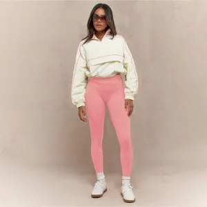 Women Athleisure Lapel Long-Sleeve Drawstring Top Tight Waist Pants Two-Piece Set