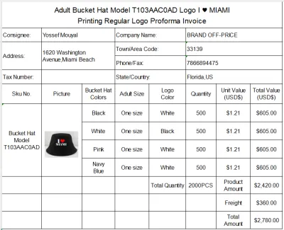 Adult Bucket Hat Model T103AAC0AD Logo I ♥ MIAMI With Printing Regular Logo