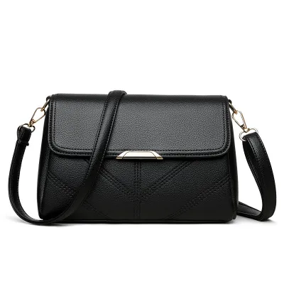 Women Casual Solid Color PU Leather Crossbody Bag