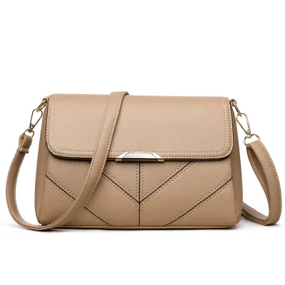 Women Casual Solid Color PU Leather Crossbody Bag
