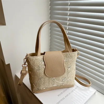 Simple Straw Woven Women Summer Vacation Handbag