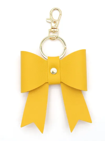 Simple PU Leather Bow Keychain Bag Pendant Sweet Butterfly Insect Ornament