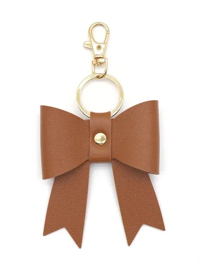 Simple PU Leather Bow Keychain Bag Pendant Sweet Butterfly Insect Ornament