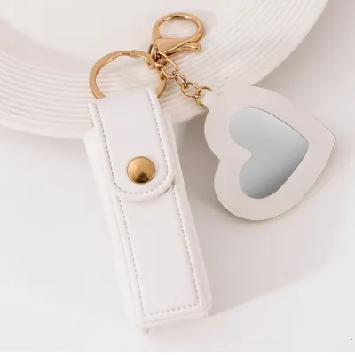 Creative Mirror Coin Purse Key Chain Bag Pendant Leather Modern Art