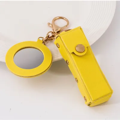 Creative Mirror Coin Purse Key Chain Bag Pendant Leather Modern Art