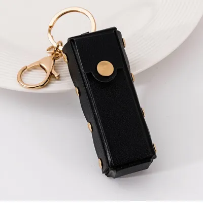 Creative Mirror Coin Purse Key Chain Bag Pendant Leather Modern Art