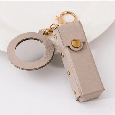 Creative Mirror Coin Purse Key Chain Bag Pendant Leather Modern Art