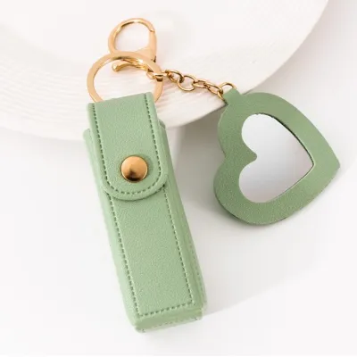 Creative Mirror Coin Purse Key Chain Bag Pendant Leather Modern Art
