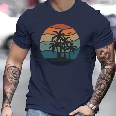 Wholesale Men Fashion Casual 3D Tie-Dye Print Plus Size Short Sleeve T-Shirt