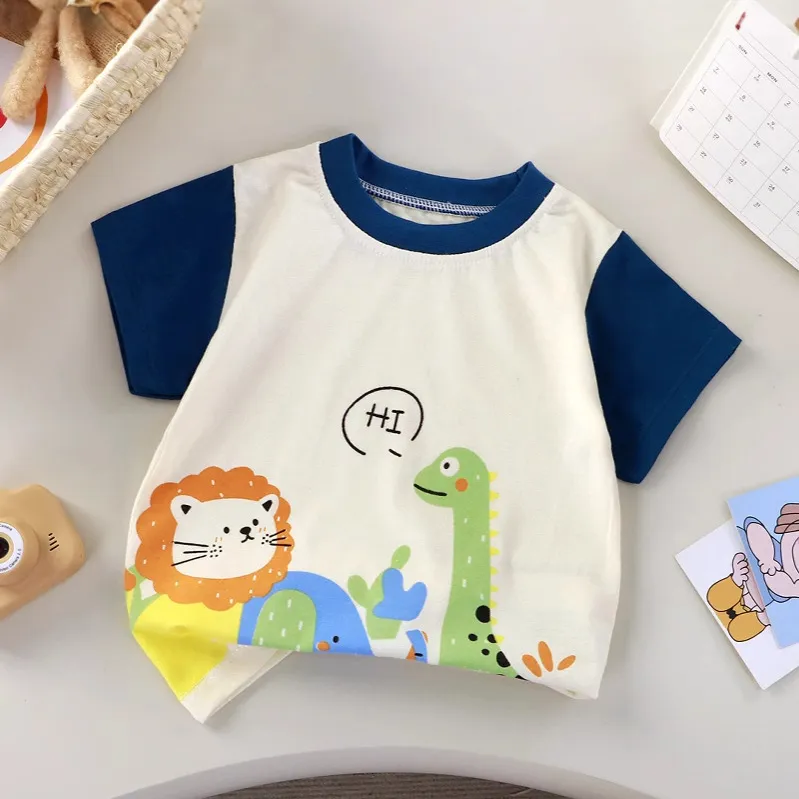 Boy Girl Fashion Casual Cartoon Printed Short-Sleeve T-Shirt
