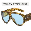Wood Grain Framed Blue