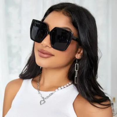 Fashion Large Frame Gradient Color Sunglasses