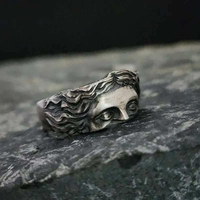 Men Fashion Retro Creative Venus Mask Ring