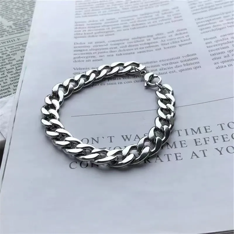 Men's Fashion Casual Cuban Titanium Steel Chain Bracelet