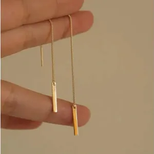 Women Fashion Simple S925 Sterling Silver Tassel Earrings