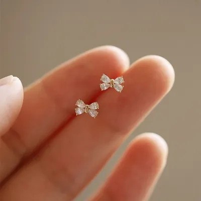 Women Fashion Simple 925 Sterling Silver Earrings With Zircon