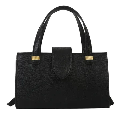 Fashion Large Capacity Women Square Flap Handbag PU Street Trend Solid Tote Bag
