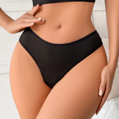 Women Fashion Sexy Solid Color Lace Love Ring Buckle Hollow Underwear