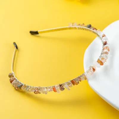 Women's Fashion Natural Stone Crystal Hair Band Geometric Simple