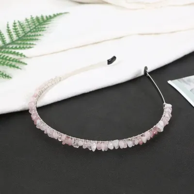 Women's Fashion Natural Stone Crystal Hair Band Geometric Simple