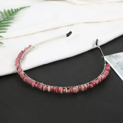 Women's Fashion Natural Stone Crystal Hair Band Geometric Simple