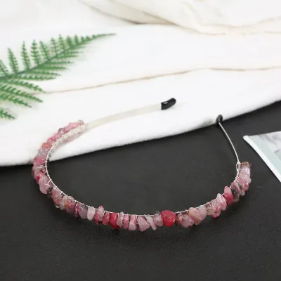 Women's Fashion Natural Stone Crystal Hair Band Geometric Simple