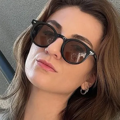 Fashion Small Round Frame Rice Nail Sunglasses