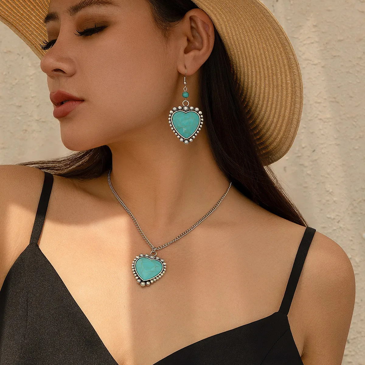 Turquoise Zinc Alloy Ethnic Jewelry Sets