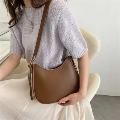 Women Fashion Summer Solid Color PU Shoulder Bag Urban Simplicity