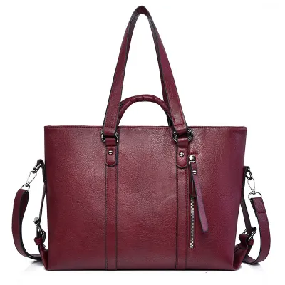 Large Capacity Retro Tote Women PU Leather Bag