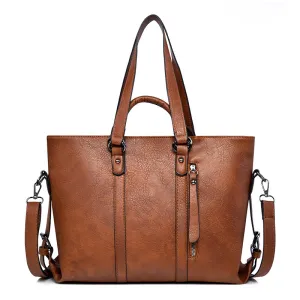 Large Capacity Retro Tote Women PU Leather Bag