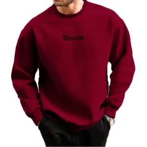 Men's Fashion Solid Color 3d Printed Long-Sleeve Loose Sweatshirt
