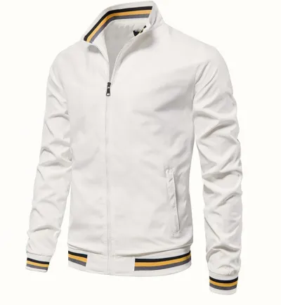 Men Casual Autumn Winter Stand Collar Zipper Long Sleeve Cardigan Coat