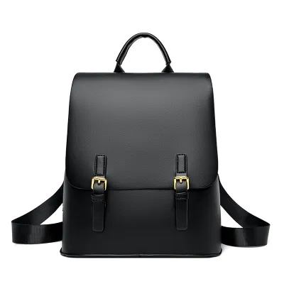 Women Street Trend Large Capacity Flap Buckle PU Backpack