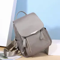 Oxford Cloth Men Casual Zipper Design Solid Color Large Capacity Backpack