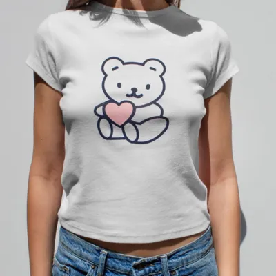 Y2K Women Fashion Printed Short-Sleeved Cropped T-Shirt